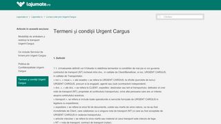 
                            7. Termeni și condiții Urgent Cargus – Lajumate.ro