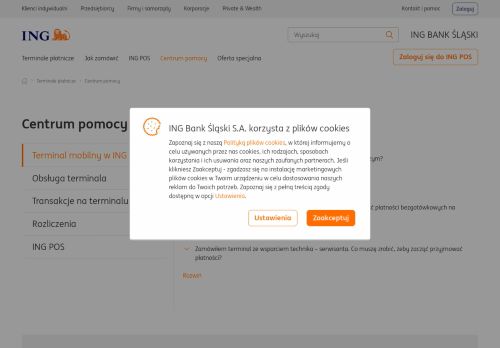 
                            3. Terminale płatnicze centrum pomocy - ING Bank Śląski