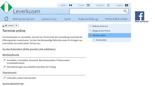 
                            7. Termine online | Stadt Leverkusen