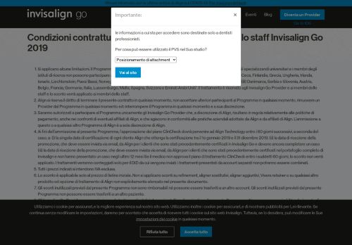
                            11. Termini & Condizioni per il programma di sconto Staff 2018 - Invisalign
