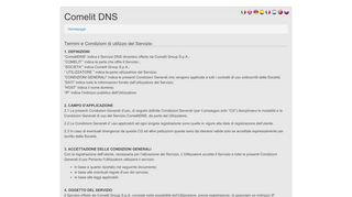
                            13. termini e condizioni di servizio. - Comelit DNS