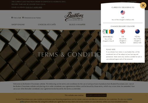 
                            8. Terms and conditions | Butlers Chocolates ®