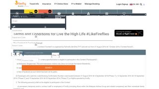 
                            12. Terms and Conditions for Live the High Life #LikeFireflies ... - Firefly