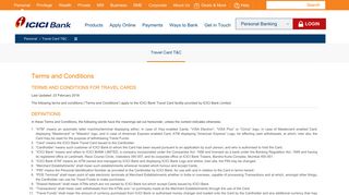 
                            7. terms and conditions for travel cards - ICICI Bank