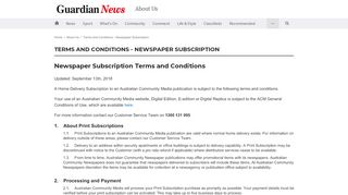 
                            13. Terms and Conditions - Newspaper Subscription | Guardian News