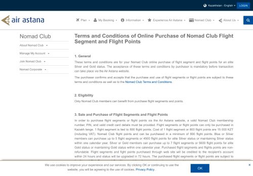 
                            13. Terms and Conditions of Online Purchase of Nomad Club ... - Air Astana