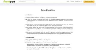 
                            6. Terms and Conditions - Rentpad