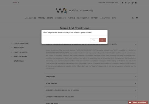 
                            12. Terms and Conditions - World Art Community