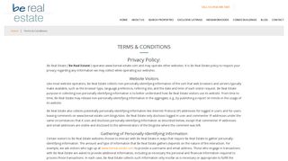 
                            6. Terms & Conditions | be Real Estate
