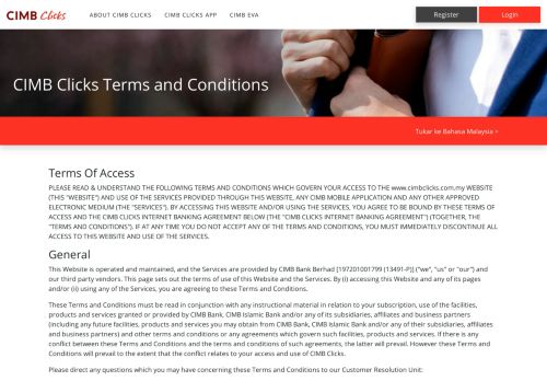 
                            5. Terms & Conditions | CIMB Clicks Malaysia