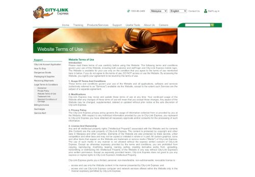 
                            8. Terms & Conditions - City-Link Express | Malaysia