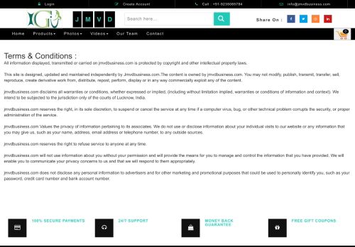 
                            12. Terms & Conditions - Jmvd Multitrade Pvt Ltd