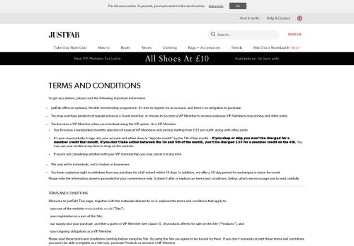 
                            4. Terms & Conditions | JustFab