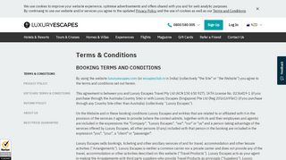 
                            5. Terms & Conditions - Luxury Escapes