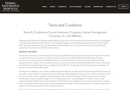 
                            12. Terms & Conditions — Nobel Insurance Services