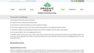 
                            6. Terms & Conditions - Organic India