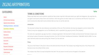 
                            3. Terms & Conditions - ZigZag ArtPrinters