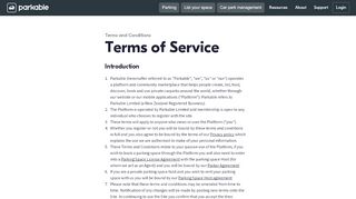 
                            5. Terms of Service - Parkable