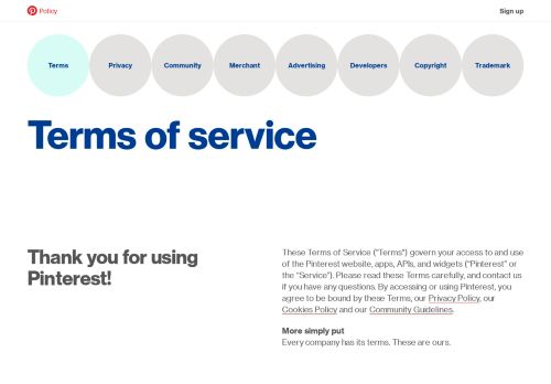 
                            10. Terms of service | Pinterest Policy