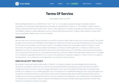 
                            13. Terms of Service | Trust Wallet