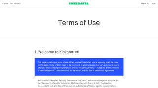 
                            7. Terms of Use - Kickstarter