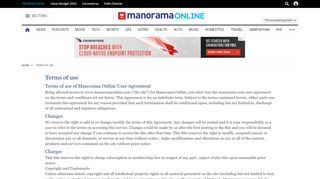 
                            7. Terms Of Use - Malayala Manorama