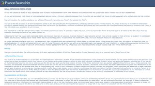 
                            5. terms of use - Pearson SuccessNet
