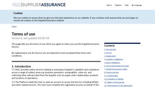 
                            5. Terms of use - SupplierAssurance