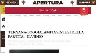 
                            12. TERNANA-FOGGIA...AMPIA SINTESI DELLA PARTITA - IL VIDEO ...