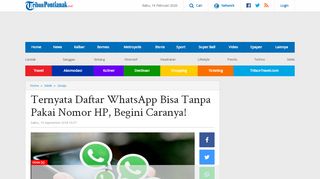 
                            2. Ternyata Daftar WhatsApp Bisa Tanpa Pakai Nomor HP, Begini ...