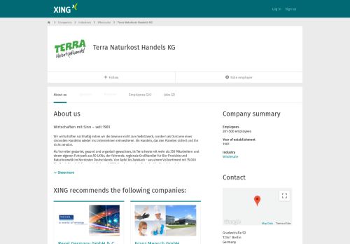 
                            8. Terra Naturkost Handels KG als Arbeitgeber | XING Unternehmen