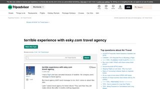 
                            10. terrible experience with esky.com travel agency - Air Travel ...