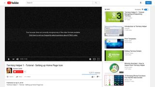 
                            8. Territory Helper 1 - Tutorial - Setting up Home Page Icon - YouTube
