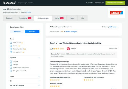 
                            6. tesa SE Bewerbung: 55 Vorstellungsgespräche | kununu