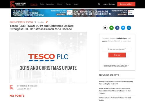 
                            13. Tesco (LSE: TSCO) 3Q19 and Christmas Update: Strongest U.K. ...