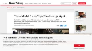 
                            6. Tesla Model 3 aus Top-Ten-Liste gekippt - News Wirtschaft ... - BaZ