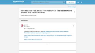 
                            13. Tessins Konto beim Broker Tradovest ist das eine abzocke? Oder ...