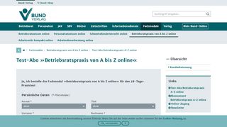 
                            9. Test-Abo Betriebsratspraxis A-Z online - Bund-Verlag