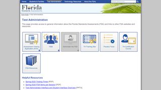 
                            1. Test Administration – FSA Portal