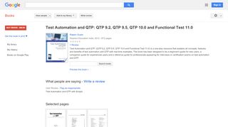 
                            10. Test Automation and QTP: QTP 9.2, QTP 9.5, QTP 10.0 and Functional ...