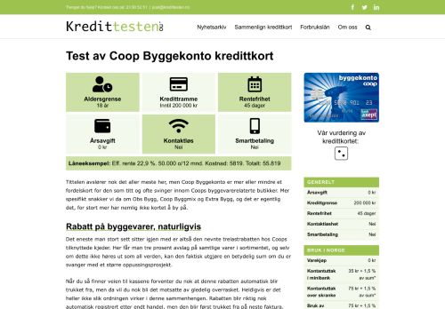 
                            7. Test av kredittkortet Coop Byggekonto fra DNB • Kredittesten.no