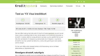 
                            12. Test av kredittkortet YX Visa fra yA Bank • Kredittesten.no