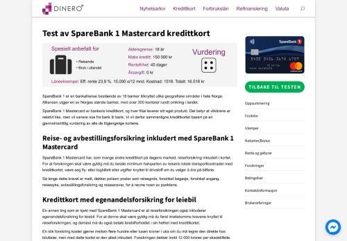 
                            8. Test av Sparebank 1 Gold MasterCard kredittkort • Dinero.no