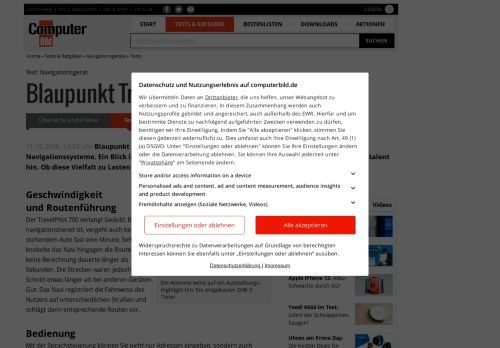 
                            11. Test: Blaupunkt TravelPilot 700 - COMPUTER BILD