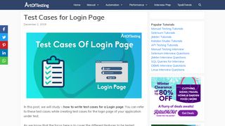
                            12. Test cases of Login page