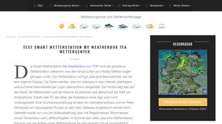 
                            2. Test der Wetterstation My Weatherbox TFA Wettercenter