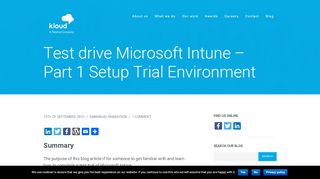 
                            8. Test drive Microsoft Intune – Part 1 Setup Trial Environment - Kloud Blog