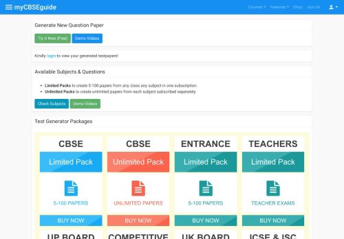 
                            5. Test Generator - myCBSEguide