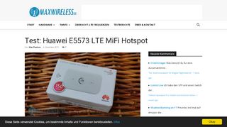 
                            7. Test: Huawei E5573 LTE MiFi Hotspot | maxwireless.de