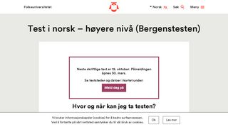 
                            3. Test i norsk – høyere nivå (Bergenstesten) - Folkeuniversitetet